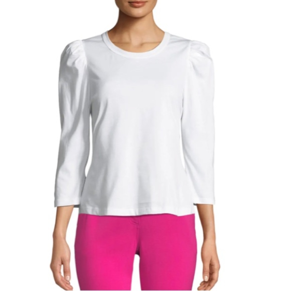 A.L.C. White Puff Sleeve Shirt Size Medium